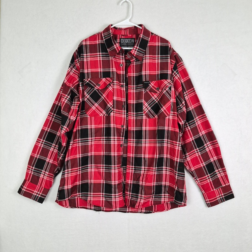 Dixxon Flannel Co Snap-on Limited Edition Red Black Plaid Shirt Mens 2X D-Tech